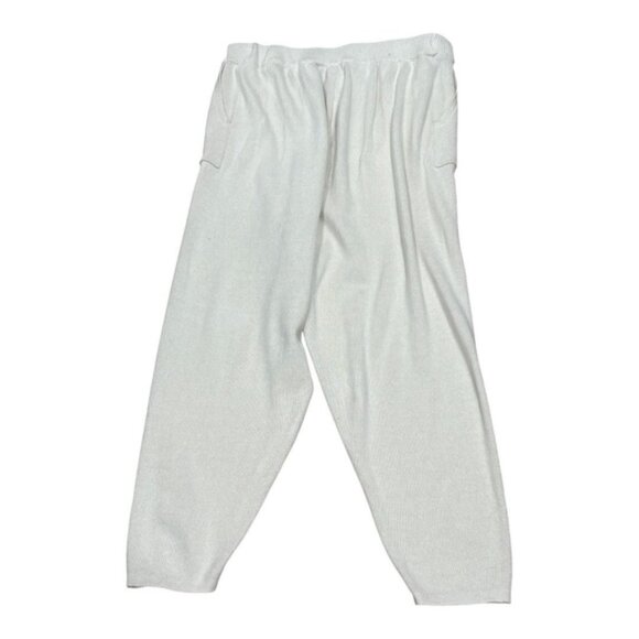 Sincerely Jules Pants Womens XL Beige Knit Joggers Ribbed Waist Cuffed Pockets - Picture 7 of 7